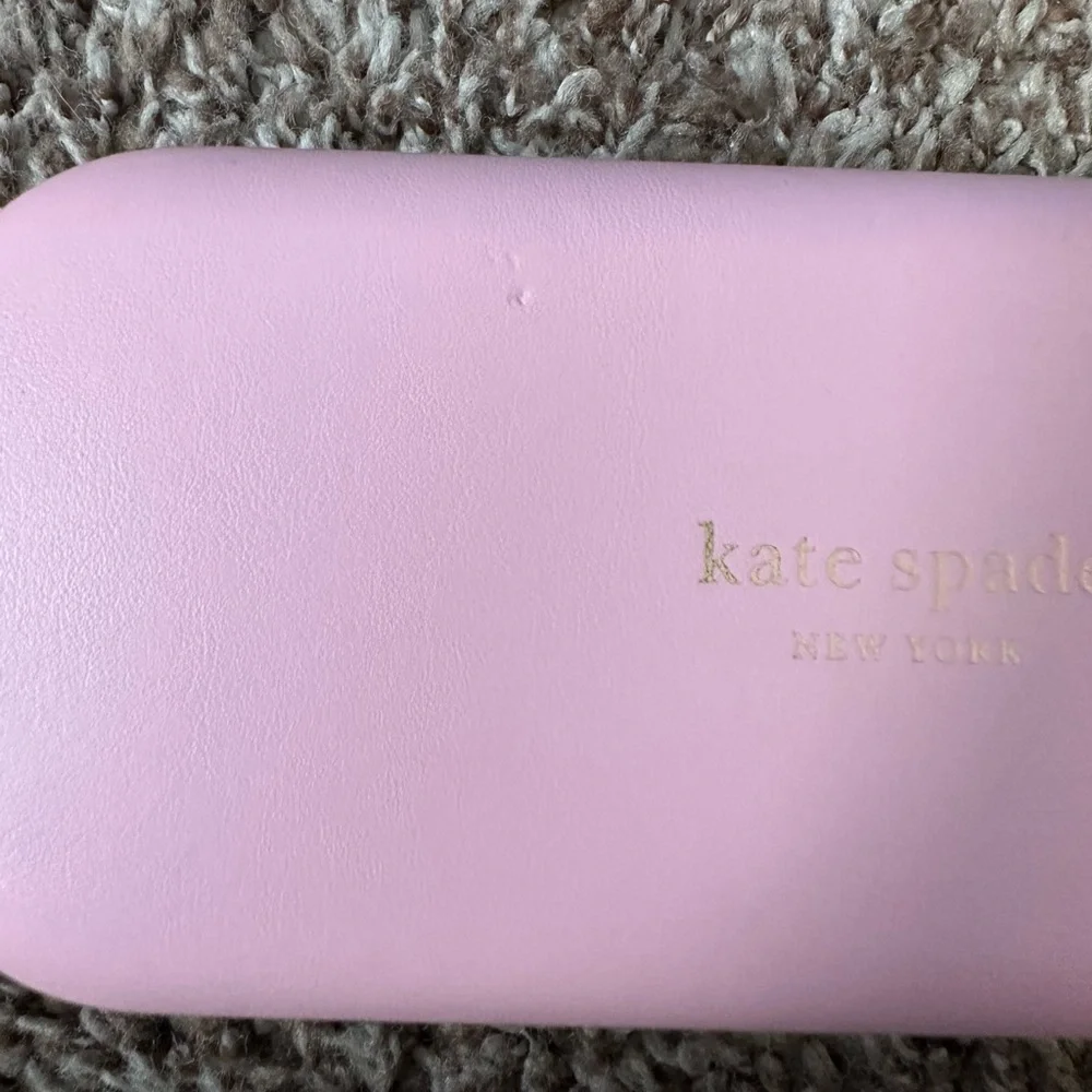 Kate Spade EUC Pink and Green Hard Clamshell Glasses Case